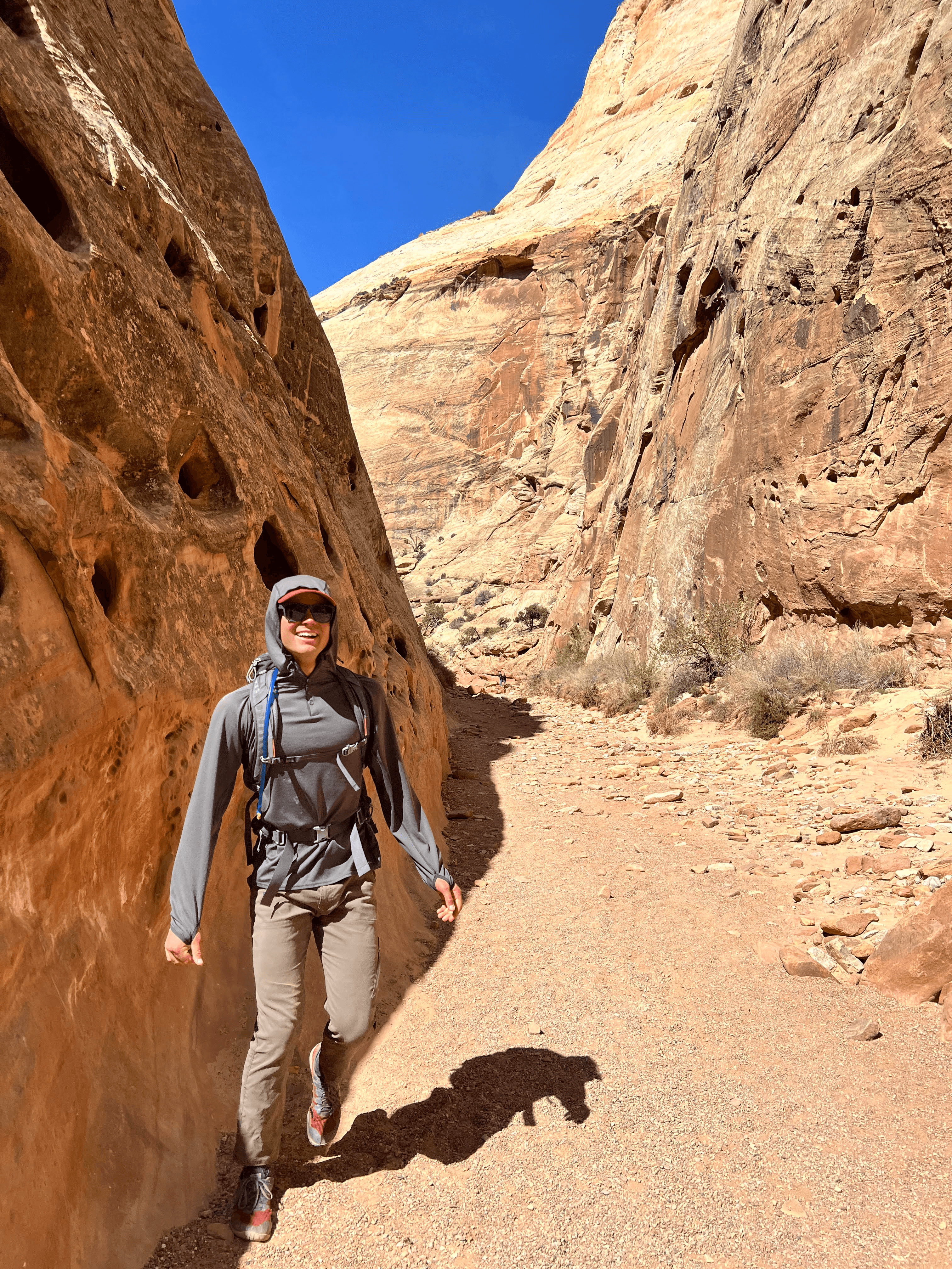Mason hiking in Capitol Reef