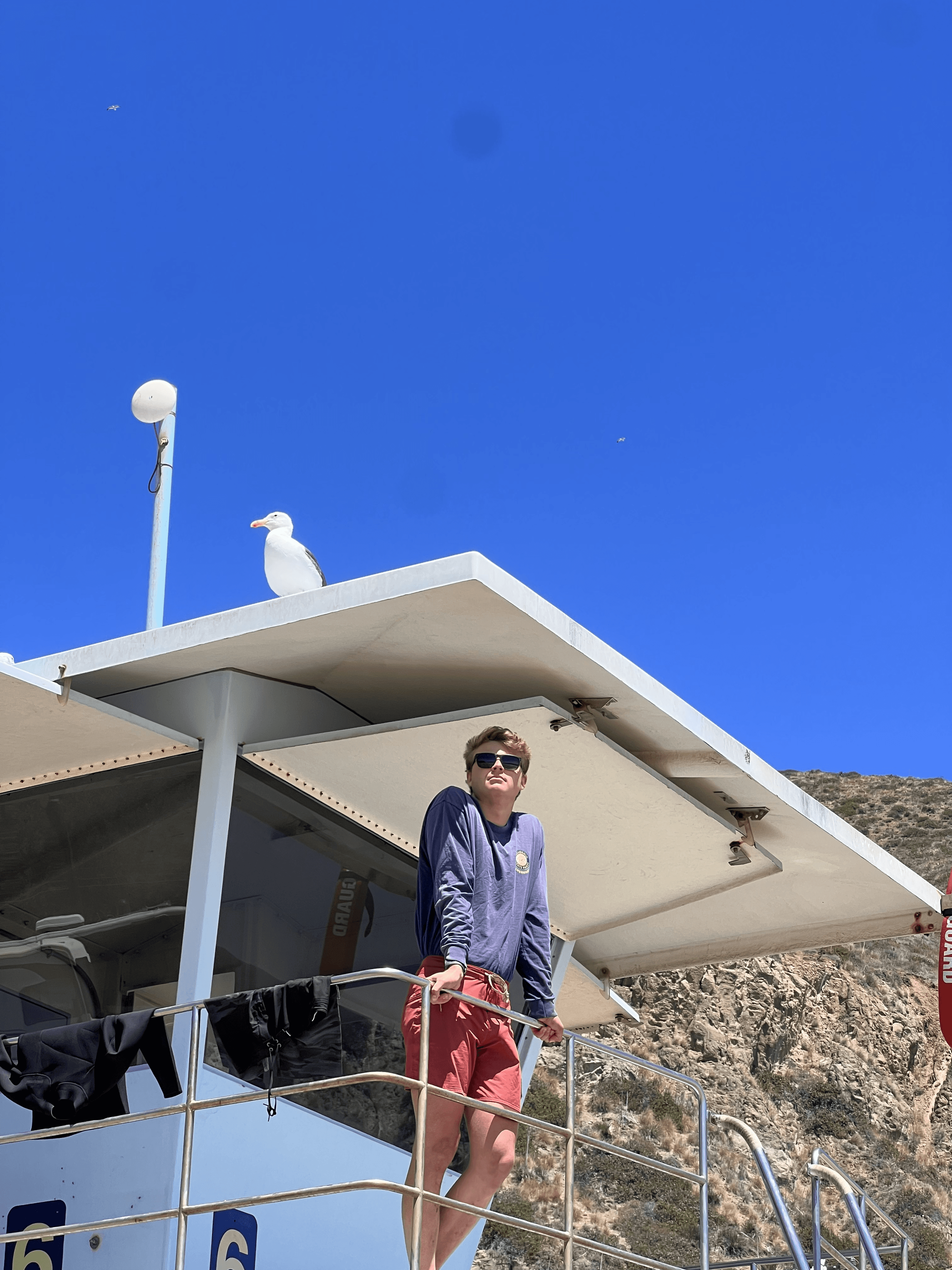 Mason lifeguarding at Sycamore Cove