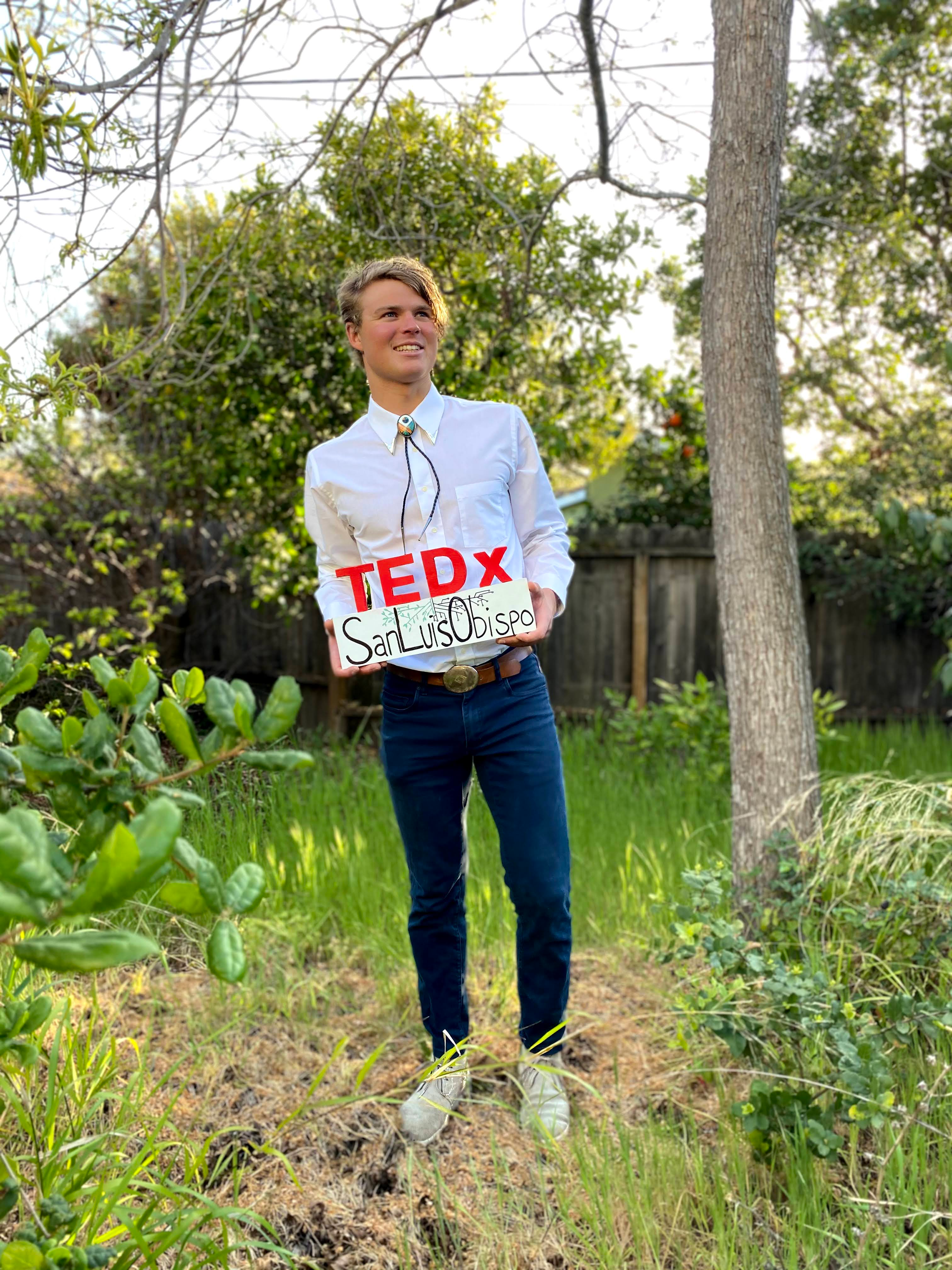 Mason posing for TEDx San Luis Obispo